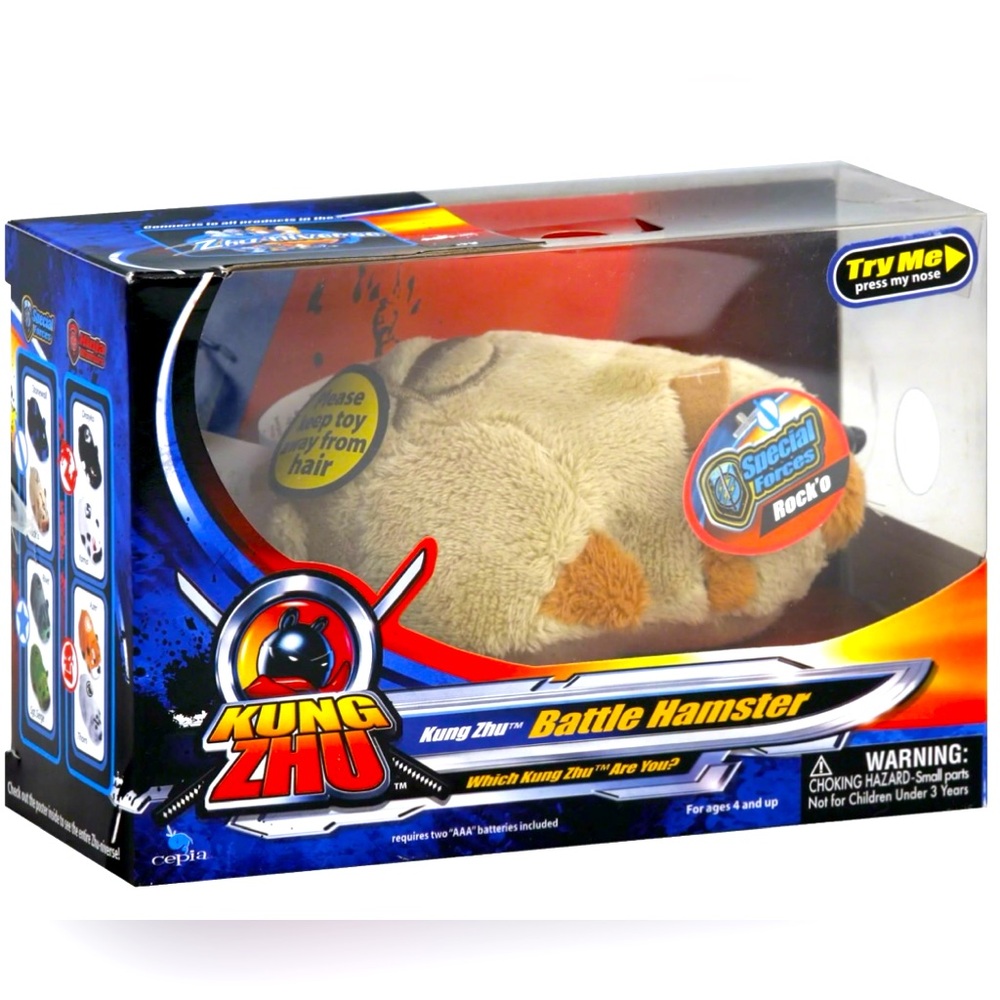 NWT NIB Kung Zhu Zhu Pet Battle Hamster Rock'o Rocko Special Forces Toy Retired